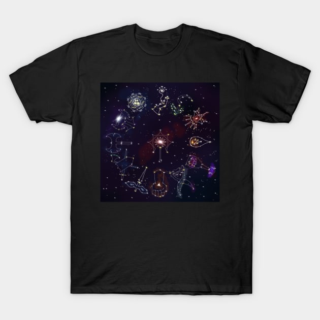 DnD Constellation Wheel T-Shirt by Levi Mote